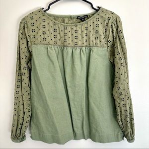 J Crew Mercantile Army Green Top